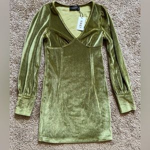 Green velvet dress